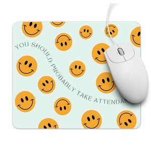 Back to School Gift for Teacher Desk Smiley Mousepad Attendance Desk Gift for Teacher