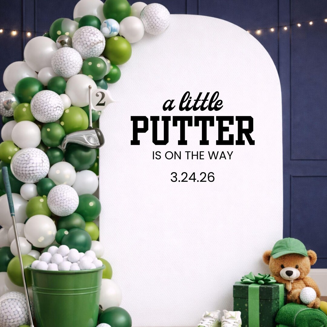 Custom Golf Baby Shower Decal Boy Personalized Balloon Arch Decal ...