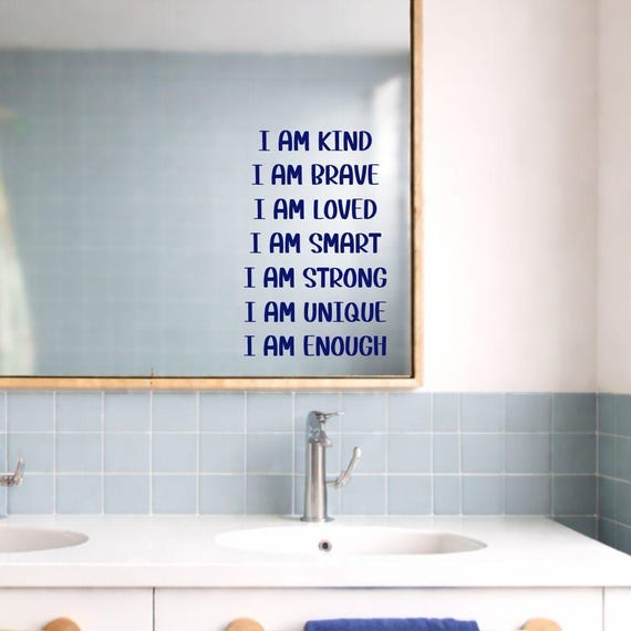 Kids Daily Affirmation Decal for Mirror Affirmation Custom Kid Mirror Decal Self Love Reminders Daily Motivation Sticker Bathroom Decal