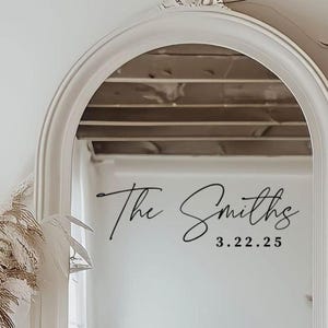 Established Date Decal for Wedding Mirror Decal Wedding Name Date for Custom Sign