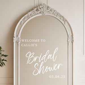 Custom Bridal Shower Welcome Decal for Bridal Shower Mirror Custom Name & Date Decal for Welcome to Bridal Shower Sign Vinyl Bridal Decal