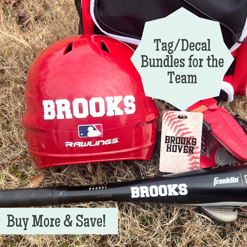Custom Baseball Bundles for Team Baseball Bag Tag & Decal Bundle ...