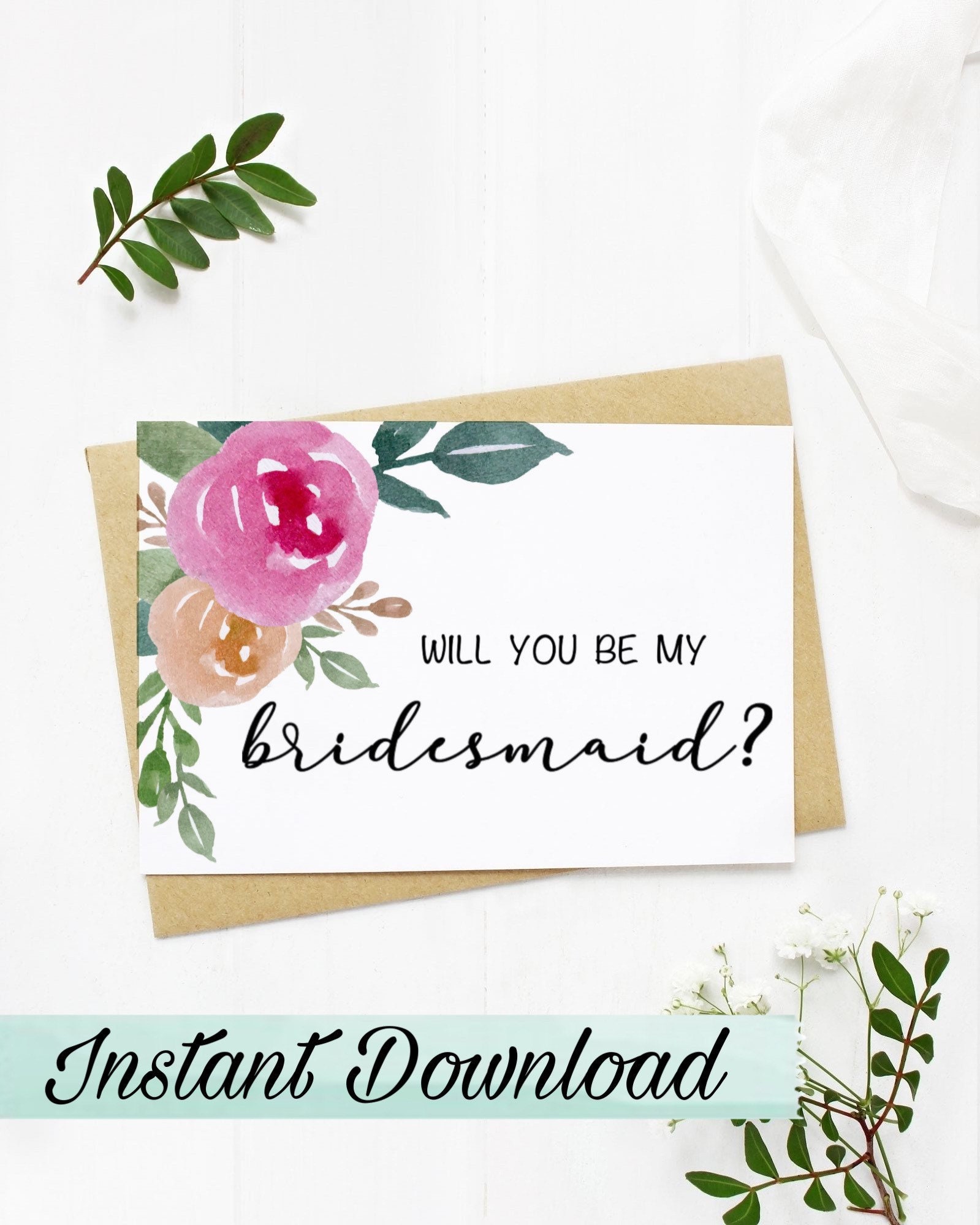 PRINTABLE Bridesmaid Proposal Card for Asking Bridesmaids Etsy