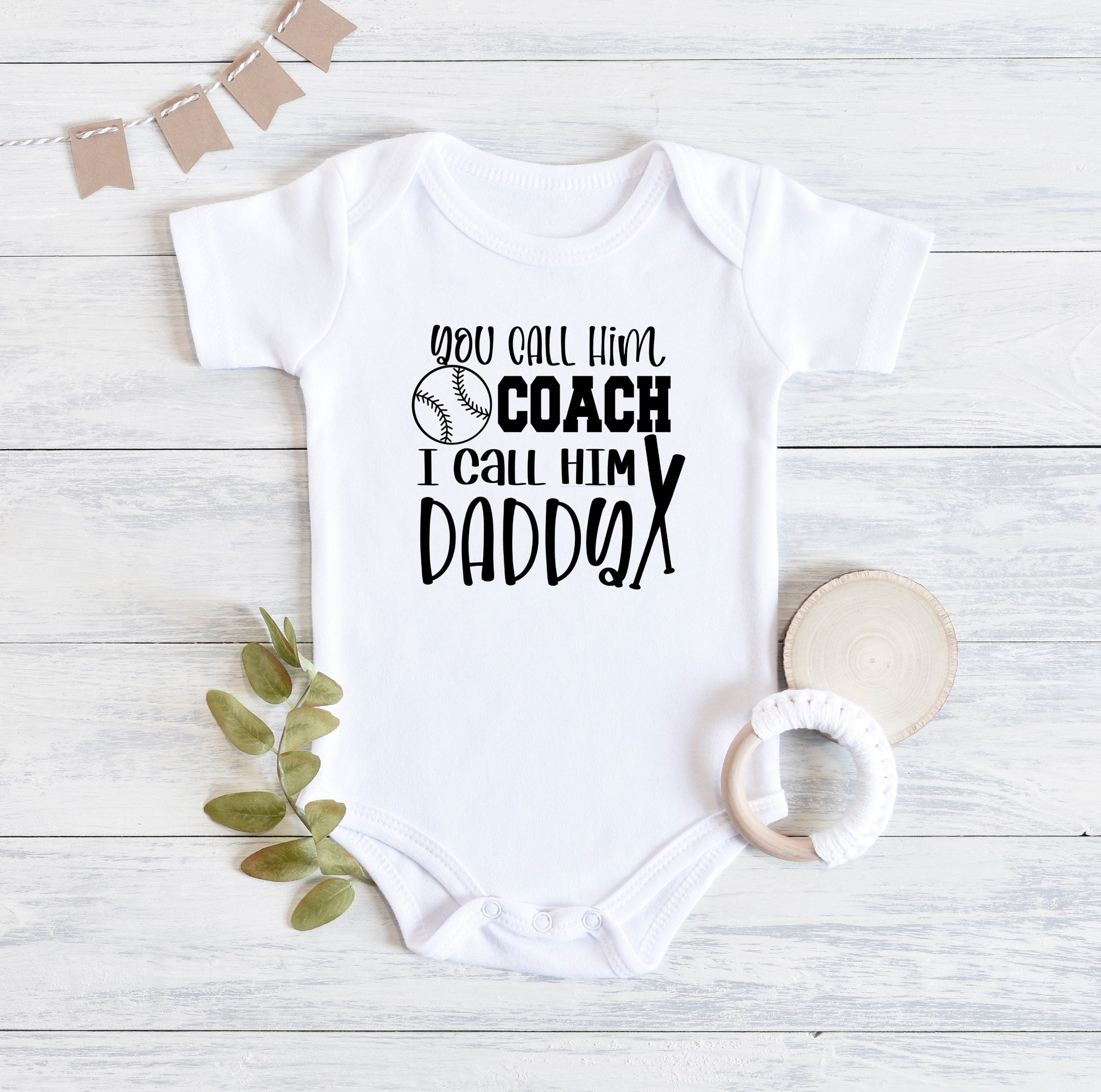 Baseball Baby Bodysuit, Baby Shower Gift for Baseball Coach, Baby Announcement for Coach's Kid, Game Day Outfit, Daddy's Assistant Coach