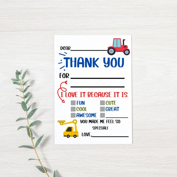 Kids PRINTABLE Thank You Cards Cute Thank You Notecards for | Etsy