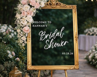 Custom Bridal Shower Welcome Decal for Bridal Shower Mirror Custom Name & Date Decal for Welcome to Bridal Shower Sign Vinyl Bridal Decal