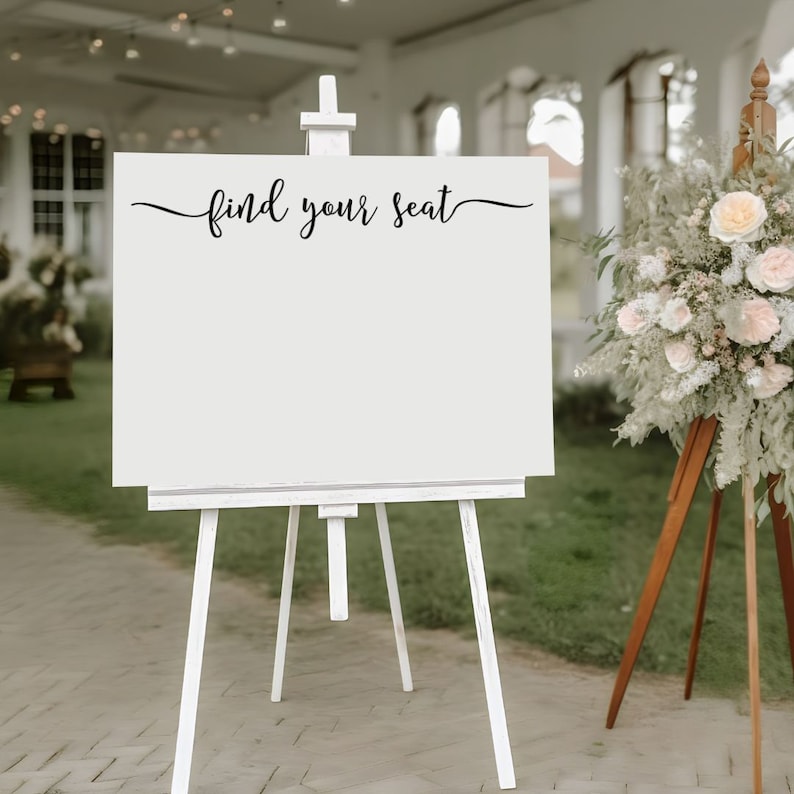 Find Your Seat Vinyl Decal Calligraphy Wedding Signs Wedding Decorations Wedding Seating Chart Modern Wedding Find Your Seat Sign Reception image 6