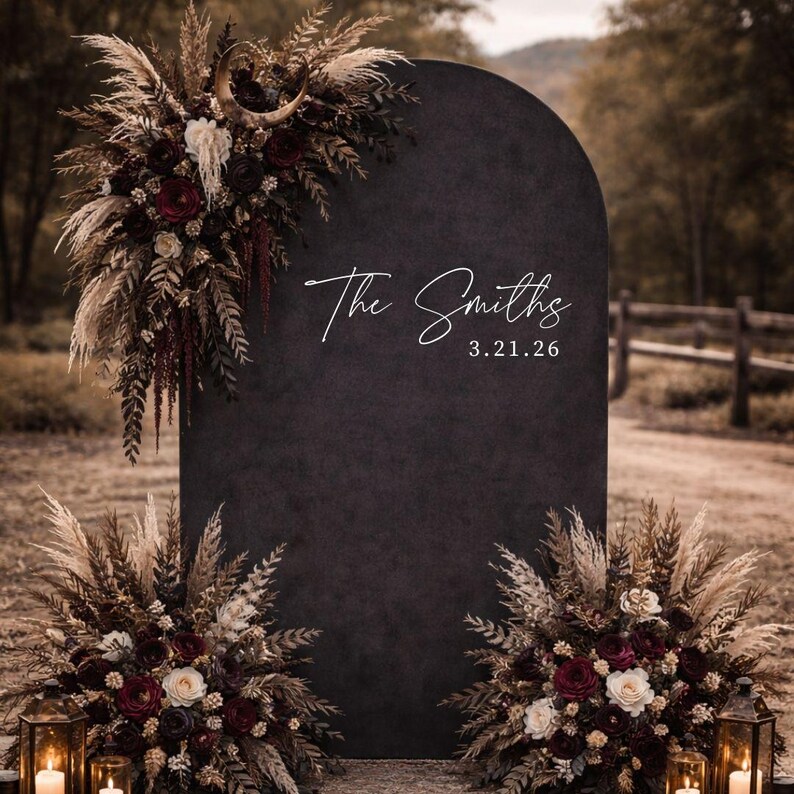 Custom Last Name Wedding Decal for Mirror Wedding Vinyl Established Date Decal for Wedding Mirror Decal Wedding Name Date for Custom Sign image 3