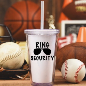 Ring Security Decal for Ring Bearer Proposal Gift Box Ring Bearer Cup Bridal Party Gift for Nephew Ring Bearer Sign for Wedding Decor