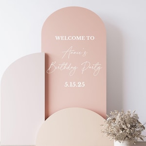 Personalized Birthday Decal for Birthday Welcome Sign for Custom Name Birthday Party Decal for Fabric Backdrop Decal for Balloon Arch