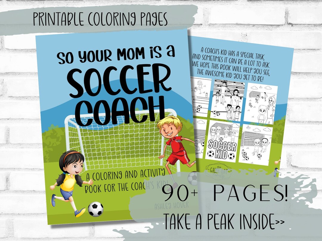 Soccer Printable Coloring Pages for Kids, Soccer Coach Kids Activity ...
