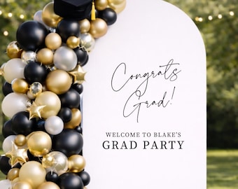 Congrats Grad Decal for Custom Graduation Decor Class of 2026 Personalized Vinyl Decal  Graduation Backdrop Arch Welcome Graduation Decal