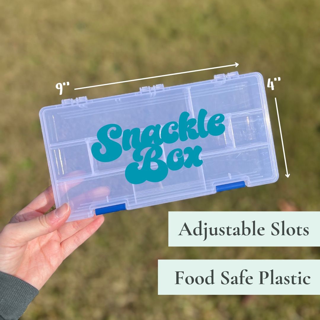 food safe plastic tackle box melii Snackle 9 compartments with dividers Retro Snackle Box for Travel