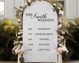 Custom Wedding Timeline Program Order of Events Wedding Sign Mirror Decal Our Wedding Timeline Decal for Mirror Wedding Decoration Reception