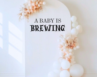 A Baby is Brewing Decal for Brewing Baby Shower Decor Halloween Baby Shower Arch Decal Halloween Large Sign for Halloween Baby Banner Vinyl