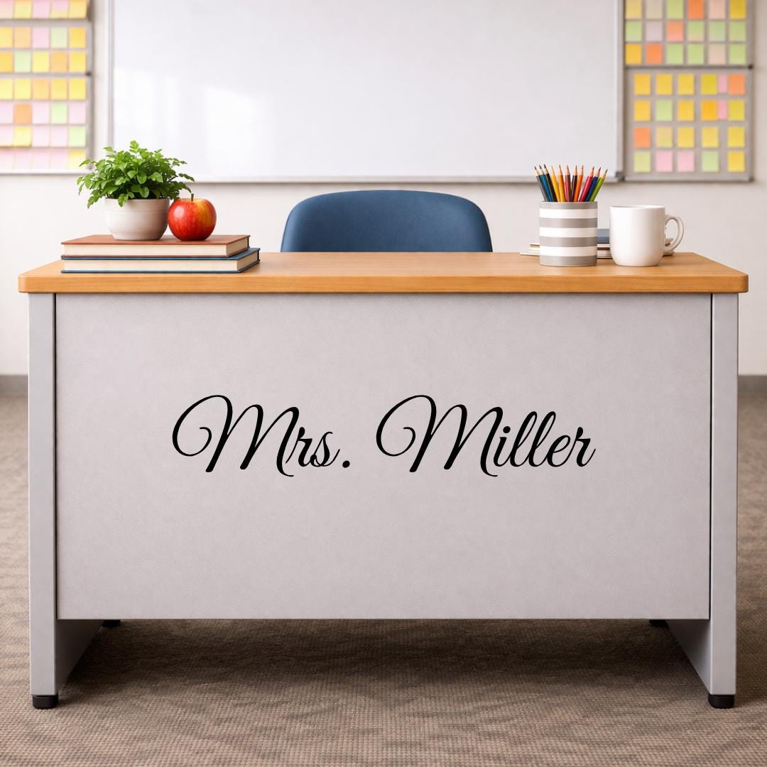 Custom Teacher Name Decal Personalized Classroom Sign Vinyl Sticker ...