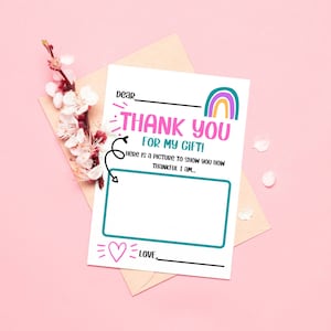 Tarjetas de agradecimiento para niños IMPRIMIBLES Lindas tarjetas de agradecimiento para niños pequeños para aprender a expresar gratitud Tarjetas de agradecimiento para completar en blanco de niños