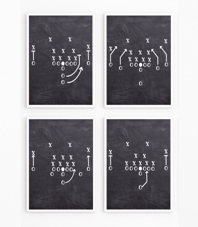 Football PRINTABLES set of 4 Plays for Boys Room Printable - Etsy