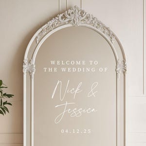 Welcome to the Wedding of Decal for Custom Wedding Mirror Decal for Welcome Ceremony Sign Welcome Decal Large Mirror Sticker for Wedding