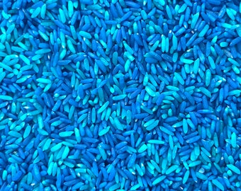 Blue Colored Rice for Ocean Themed Sensory Filler Idea DIY Sensory Kit for Cute Under the Sea Activity Beach Water Blue Mix Sensory Base