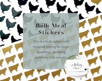 Meal Choice Stickers (Set of 100) Bulk Wedding Meal Stickers Place Card Meal Stickers Wedding Meal Indicator Food Choice Sticker Food Labels