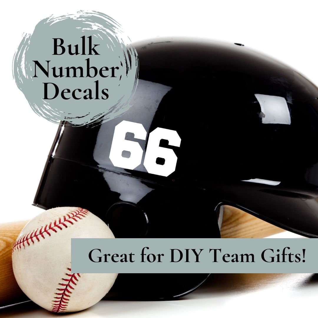 Bulk Custom Baseball Helmet Number Decals for Team Gifts Sports Water