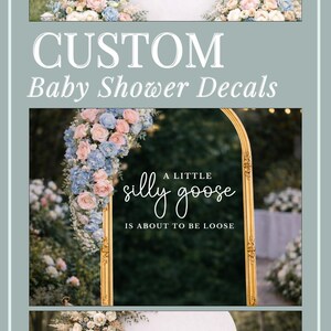 A Little Silly Goose Welcome Sign Baby Shower Decal for Mirror Welcome Decal Silly Goose On The Way Custom Vinyl Backdrop Party Sign Decor