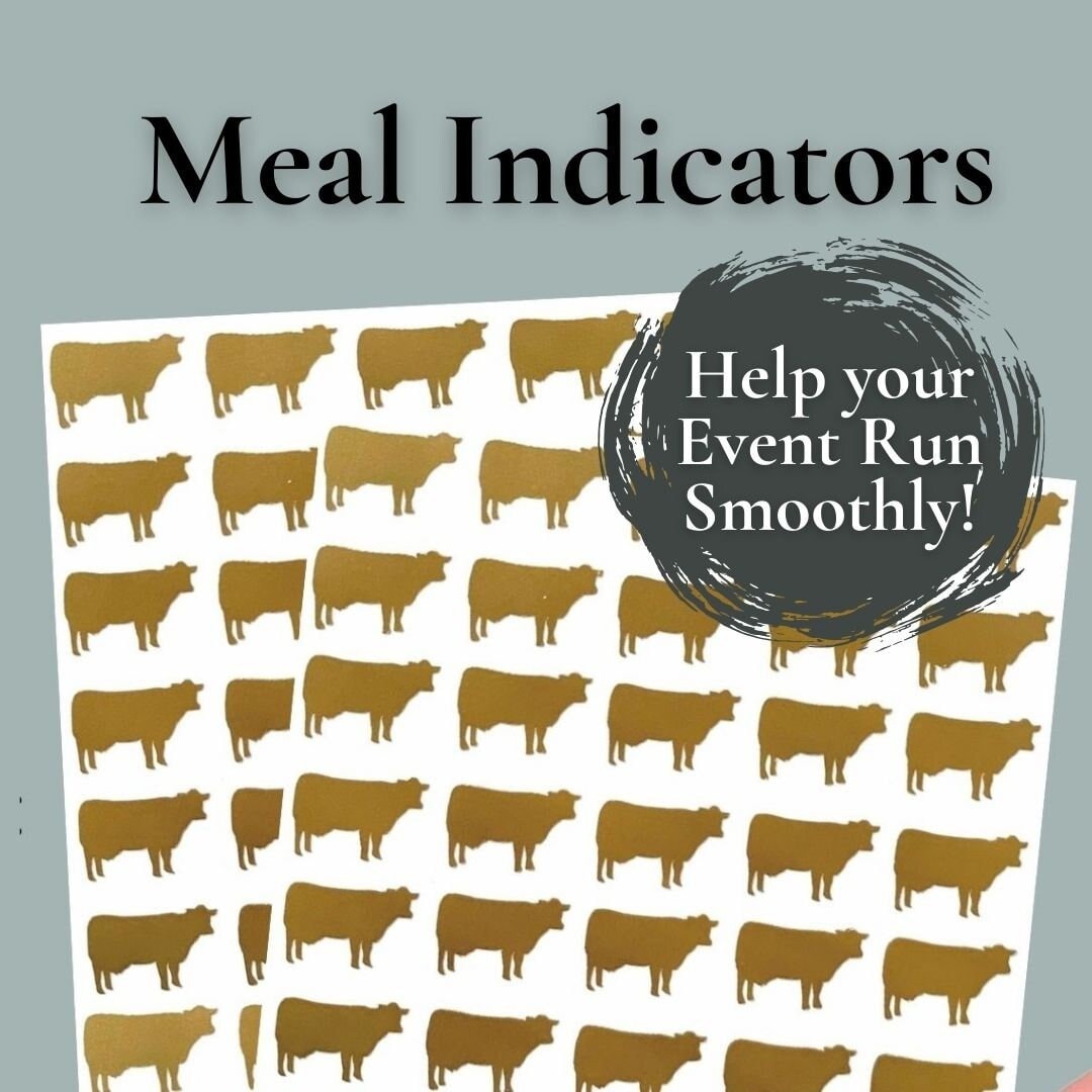 Meal Indicator Stickers set of 10 Wedding Meal Decals Entree Stickers