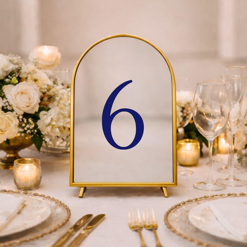 Number Decals for Enchanted Forest Wedding Table Number Bridal Shower Centerpiece Frame Mirror Baby Shower Table Sign Seating Assignment image 8