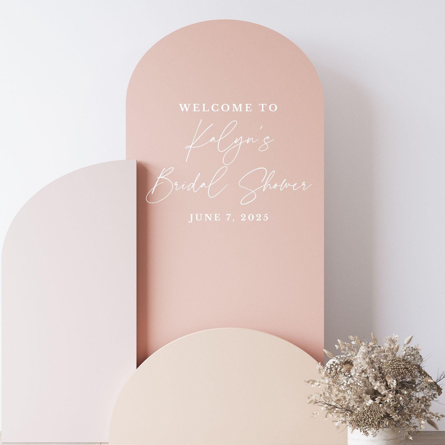Custom Decal for Bridal Shower Welcome Sign for Bridal Shower Arch Shaped Custom Background Decal Custom Mirror Decal Bridal Shower Decor