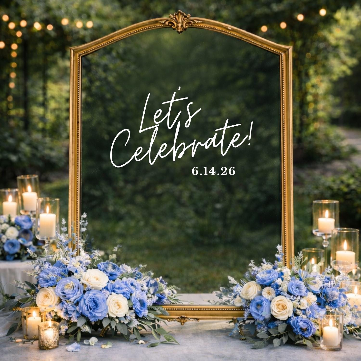 Custom Date Celebrate Decal for Mirror Let's Celebrate Sticker for ...