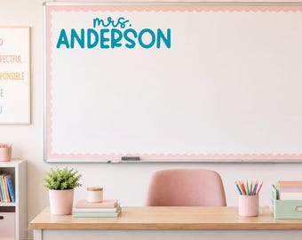 Elementary Teacher Name Vinyl Decal Classroom Door Decor Custom