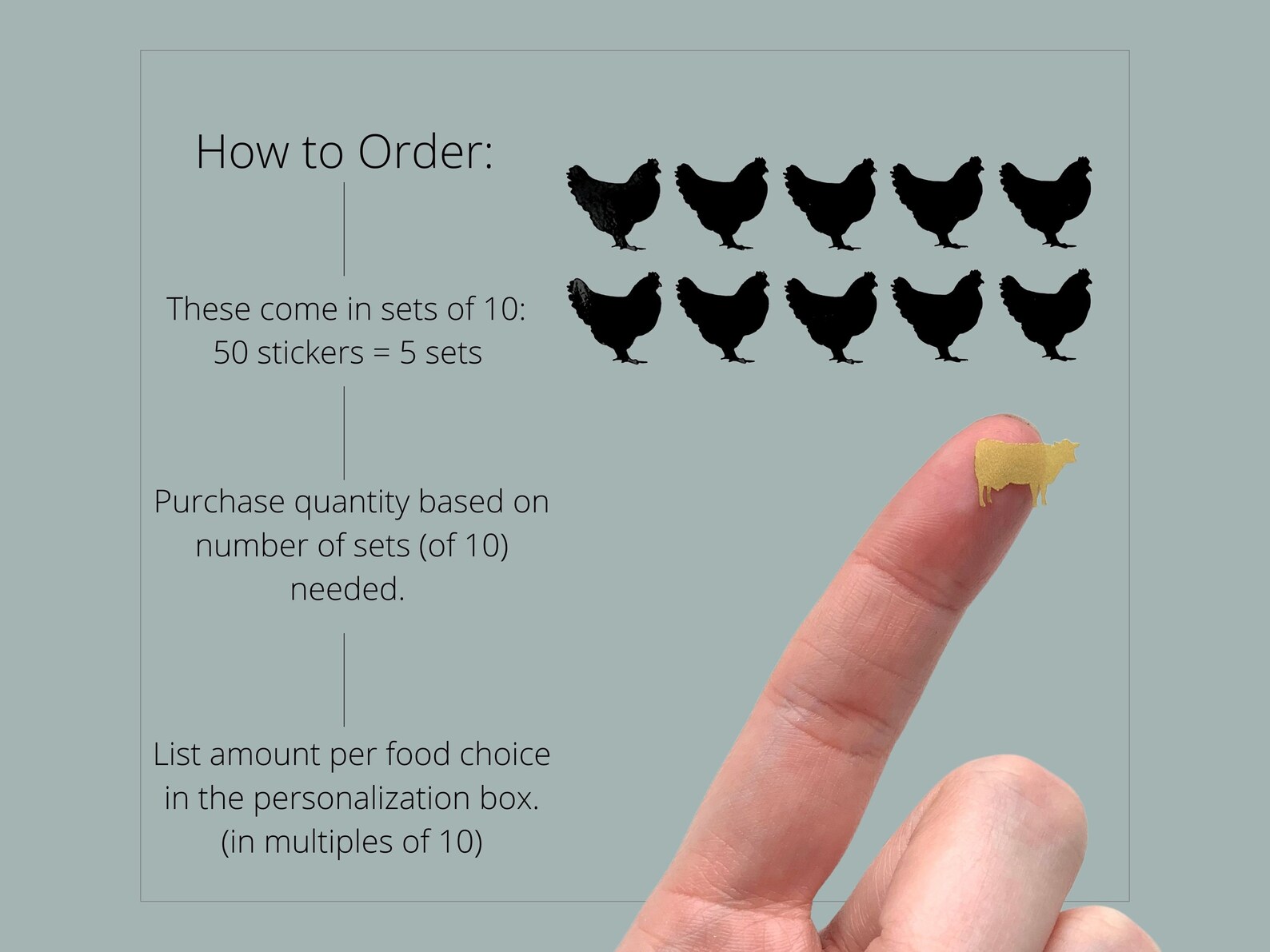 Meal Indicator Stickers set of 10 Wedding Meal Decals Entree Stickers