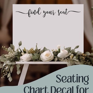 Find Your Seat Vinyl Decal Calligraphy Wedding Signs Wedding Decorations Wedding Seating Chart