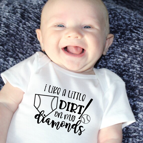 Softball Baby Outfit for Baby Girl Softball Coach Baby Gift Dirt on My Diamonds Softball Baby Bodysuit for Newborn Gift From Team Softball Etsy Canada