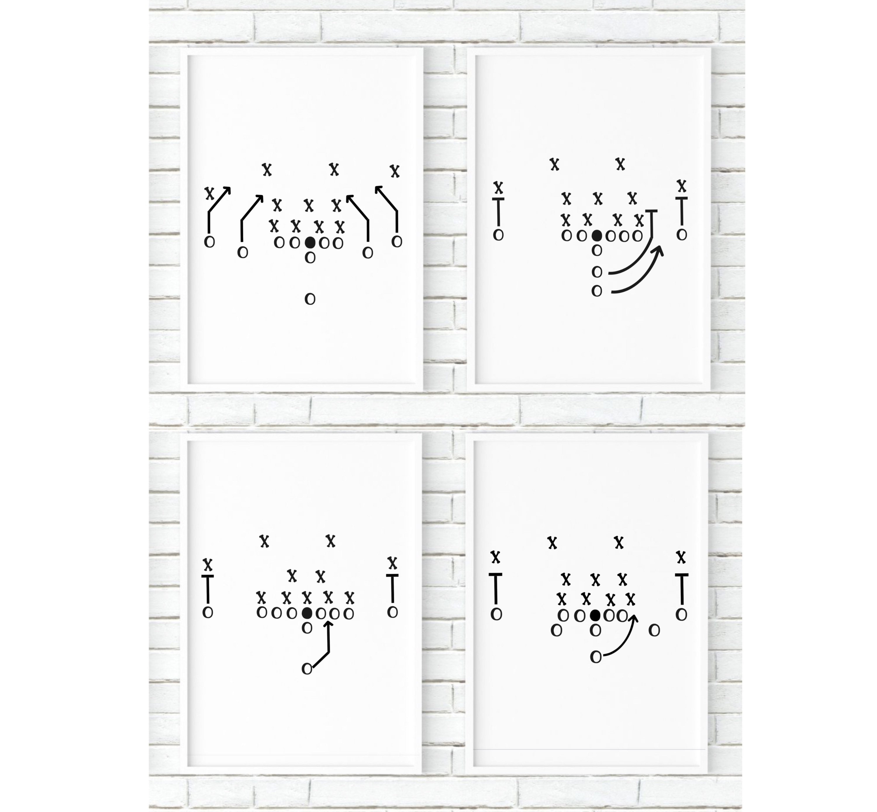 Football Play Sign for Sports Nursery Wall Decor Football PRINTABLES Printable Plays for Party Decorations set of 4 plays for Boy’s Room