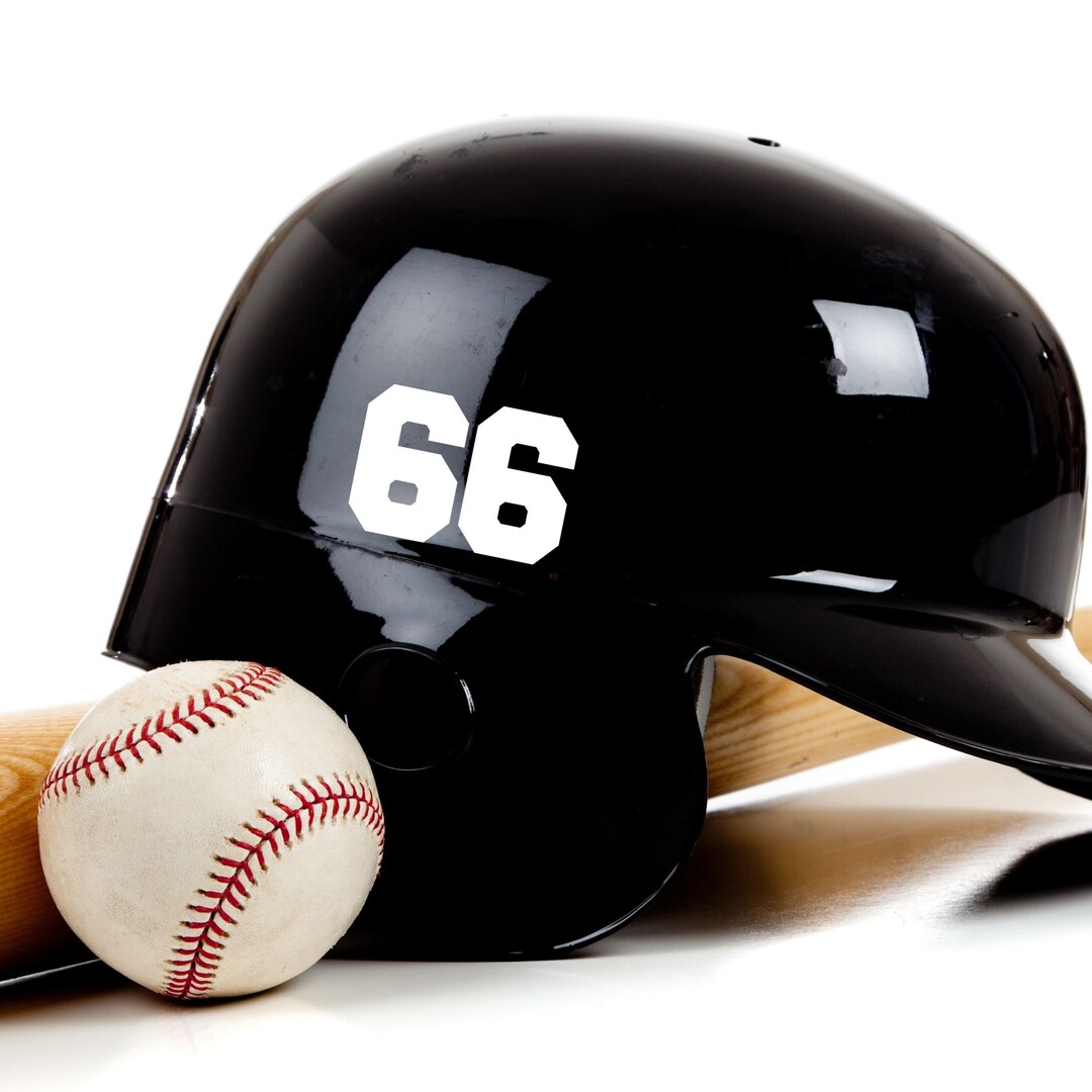 Batting Helmet Number Vinyl Decal for Baseball Helmet Custom Numbers