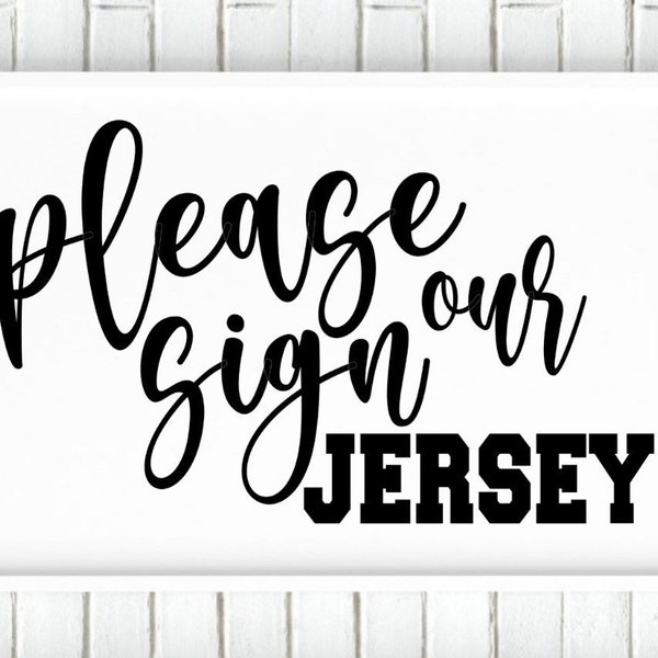 Please Sign Our Jersey Vinyl Decal for Wedding Guestbook Sign, Guestbook Alternative for Football Wedding Hockey Guestbook Idea, Baseball