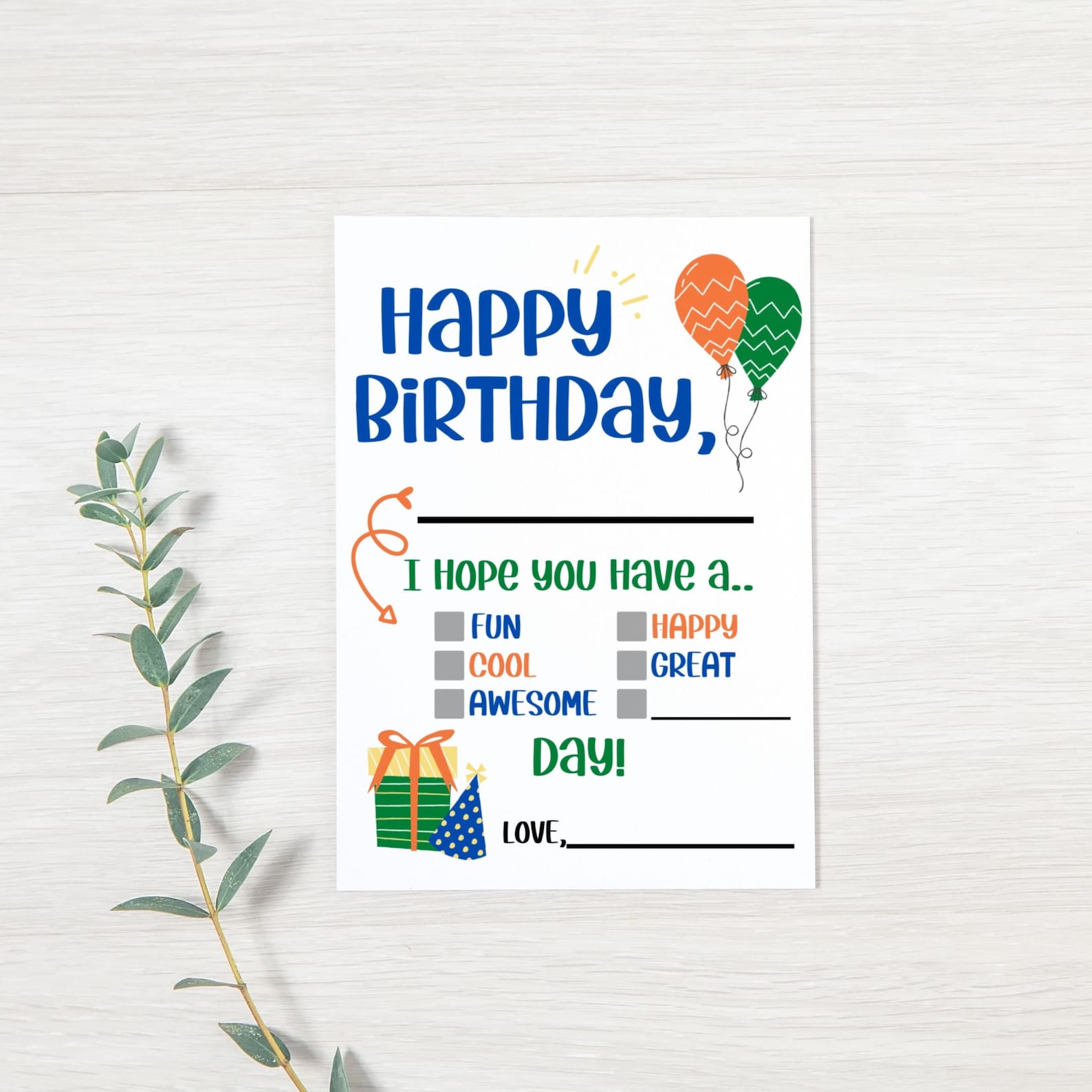 Kids PRINTABLE Birthday Cards Cute Fill in the Blank Birthday Etsy Kids PRINTABLE Birthday Cards Cute Fill in the Blank Birthday Etsy