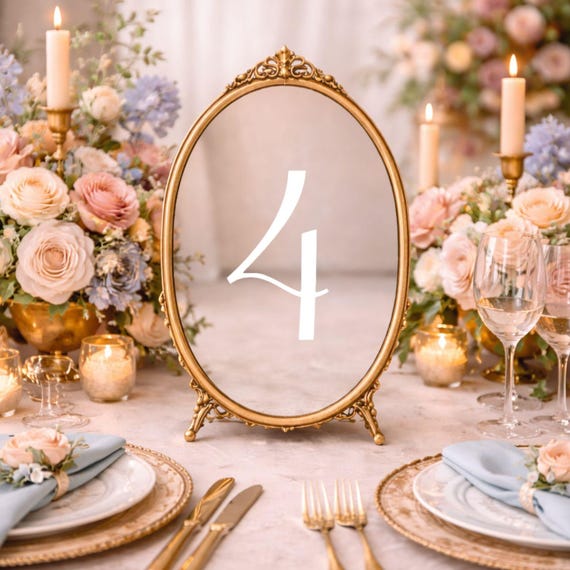 Number Decals for Enchanted Forest Wedding Table Number Bridal Shower Centerpiece Frame Mirror Baby Shower Table Sign Seating Assignment