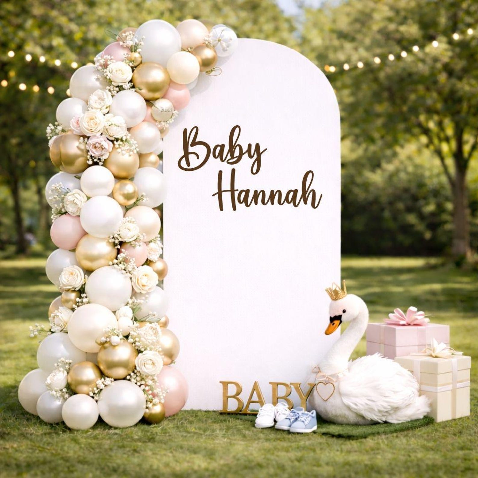 Custom Baby Name Decal for Backdrop Baby Shower Vinyl Decal Baby Girl ...