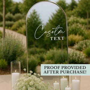 Custom Vinyl Decal for Wedding Mirror Custom Text Decal for Wedding Sign Personalized Wedding Decal for Custom Bridal Shower Mirror Decal