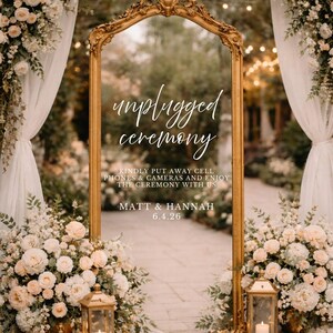 Unplugged Ceremony Decal for Custom Wedding No Phones Sign Unique