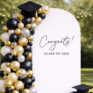 Congrats Decal for Class of 2025 Graduation Vinyl Decal for Mirror Calligraphy Graduation Party Decal for Photo Backdrop Graduation Sticker