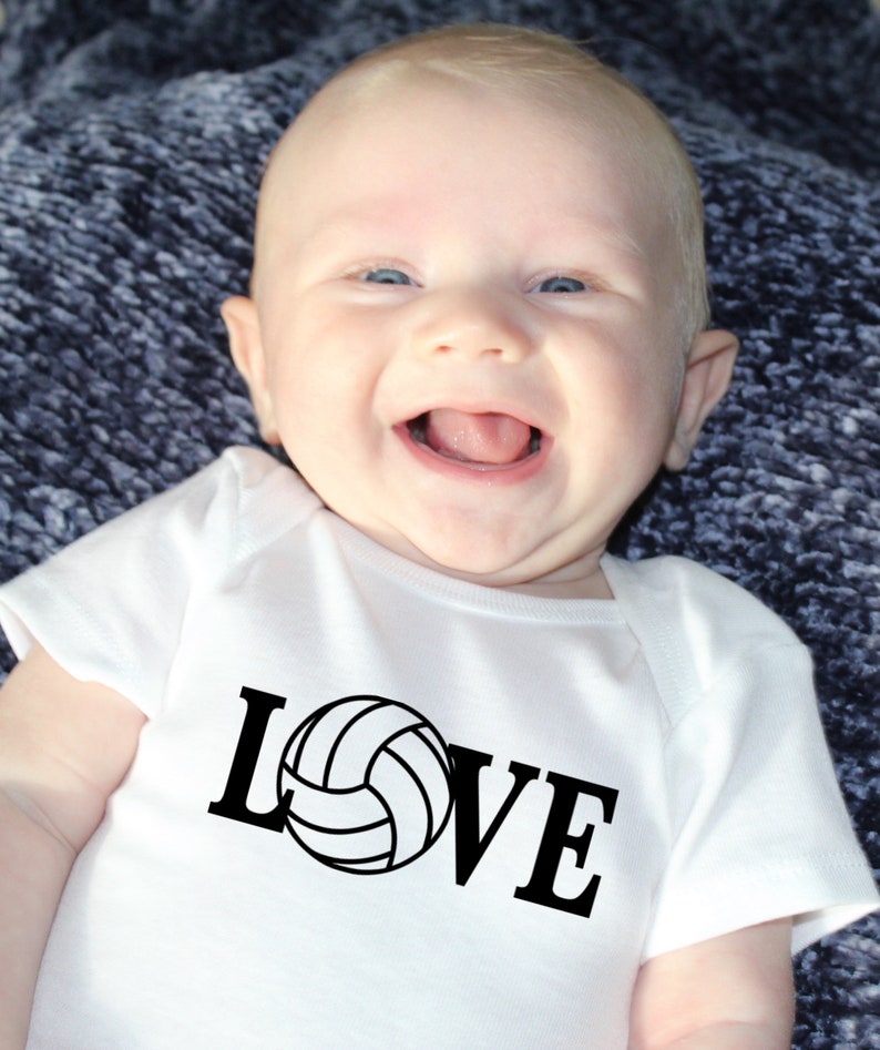 LOVE Volleyball Baby Bodysuit Baby Volleyball Bodysuit Baby Etsy