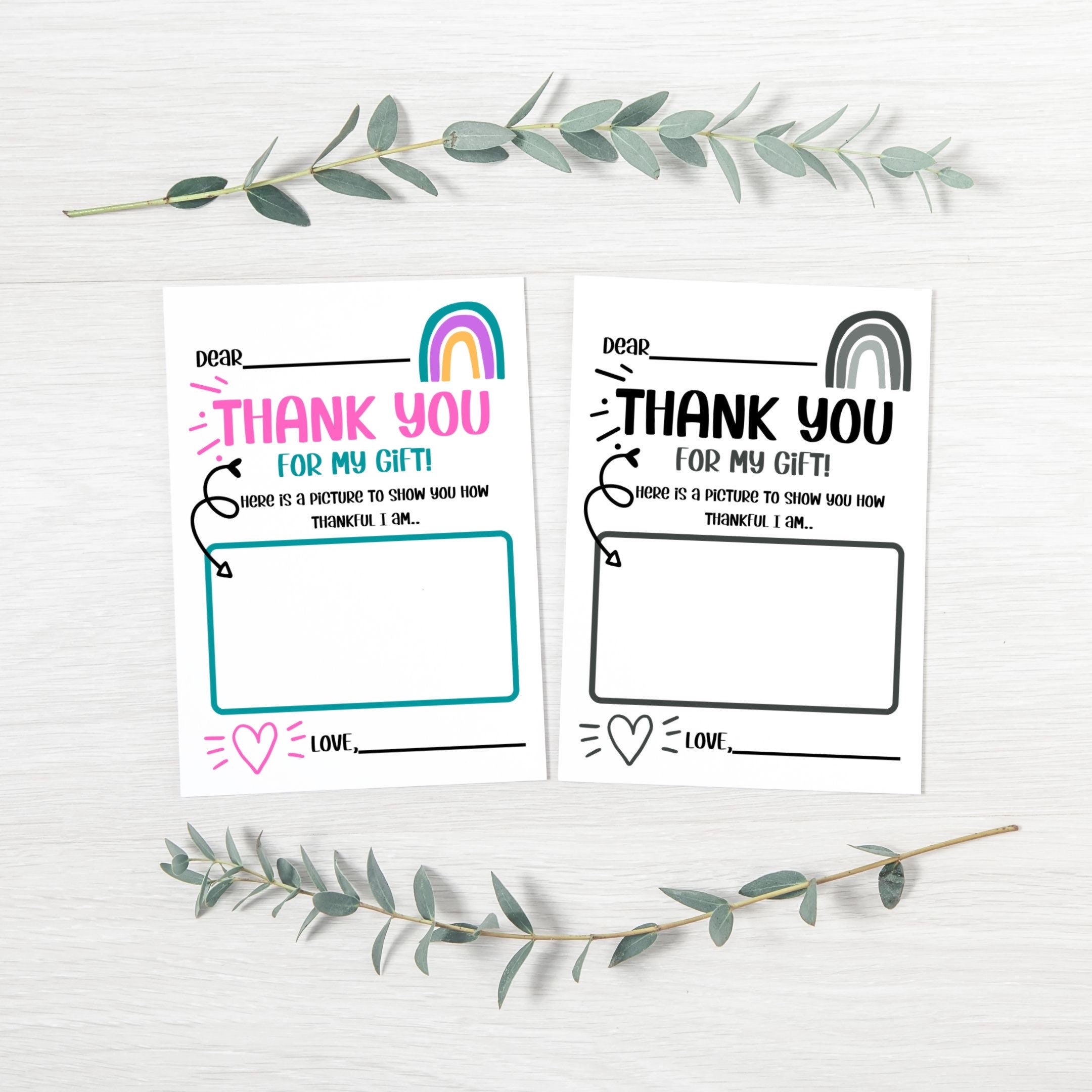 PRINTABLE Kids Thank You Cards Cute Toddler Thank You - Etsy