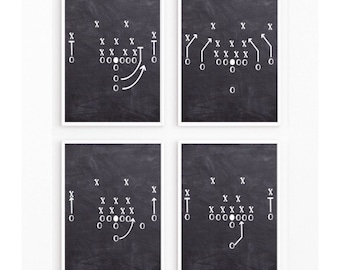 Fußball PRINTABLES (4er Set) für Jungenzimmer druckbare Stücke für Partydekorationen Fußballspielschild für Sport Kinderzimmer Wanddekor