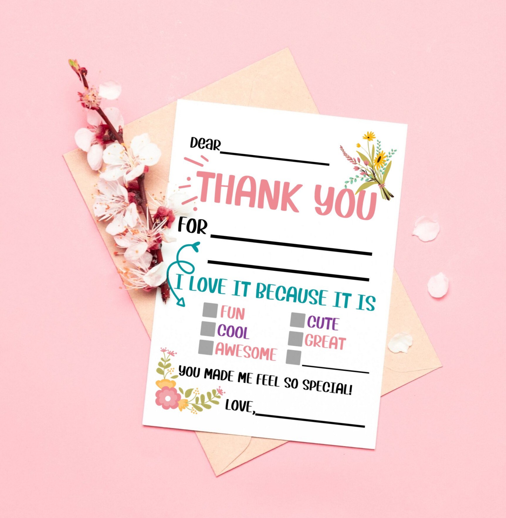 kids printable thank you cards cute thank you notecards
