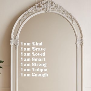 Retro Teen Daily Affirmation Decal for Mirror Affirmation Custom Kid Mirror Positive Motivation Sticker Bathroom Mirror Decal for Vanity