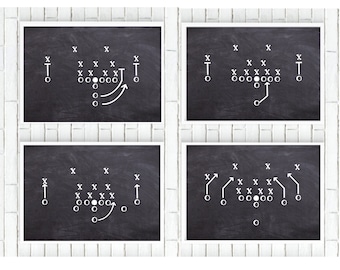 Fußball PRINTABLES (4er Set) für Jungenzimmer druckbare Stücke für Partydekoration Fußballspielschild für Sport Kinderzimmer Wanddekoration